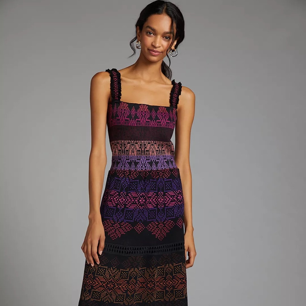 Anthropologie Abstract Midi Dress - Cecilia Prado